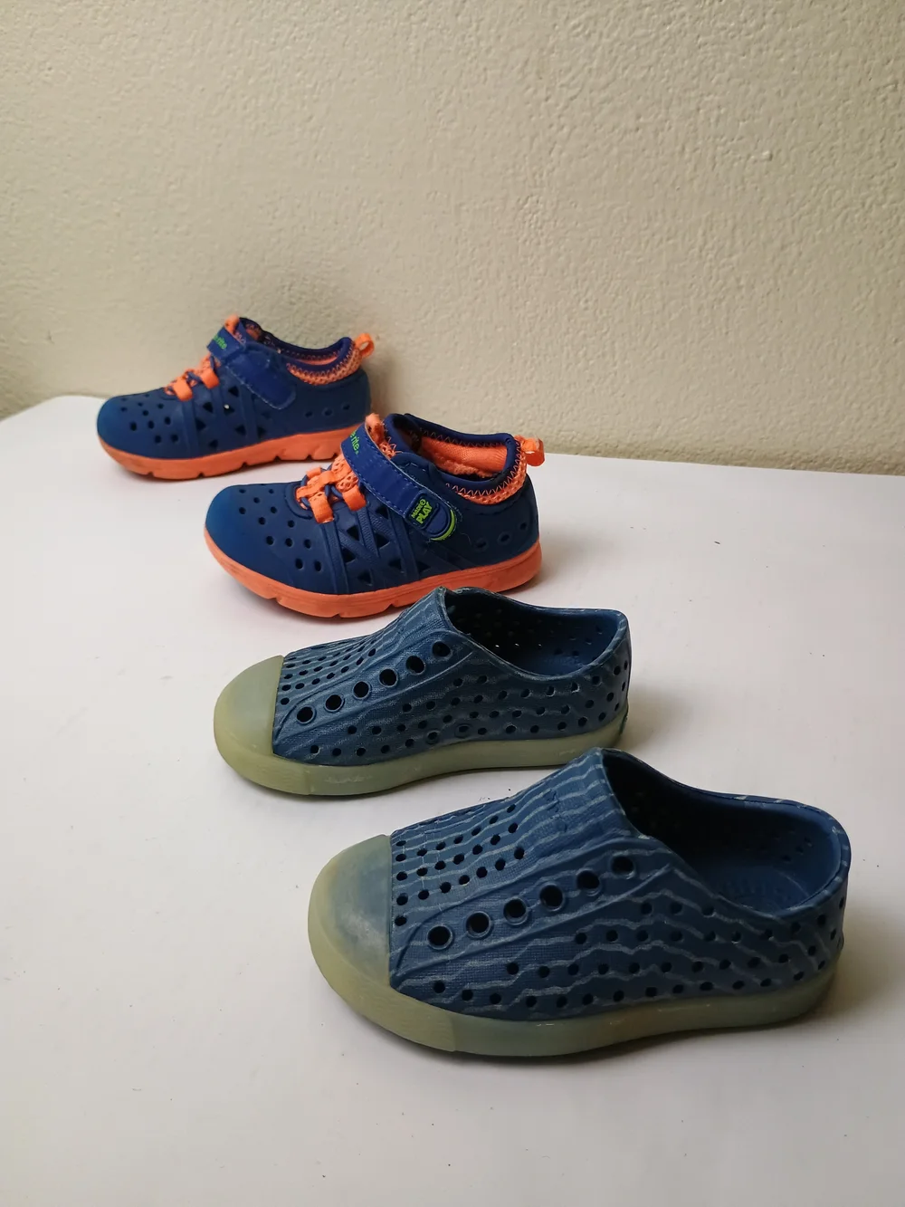 Kids Navy and Orange Water-Friendly Sneakers Baby C6/C5